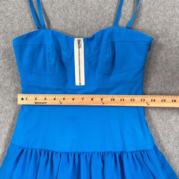 Walter by Walter Baker Blue Tiered Ruffle Mini Dress Size X-Small Bodice Top New - Picture 5 of 12